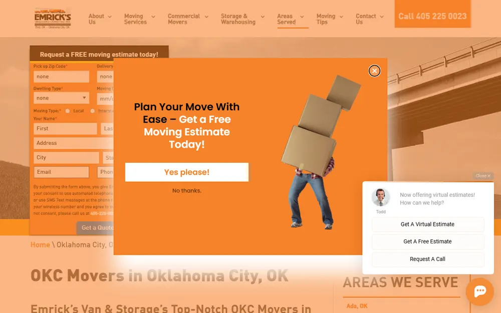 Emrick's Van & Storage Company homepage