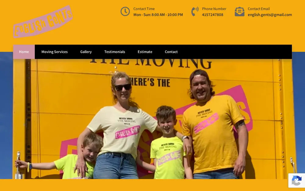 English Gents San Francisco Movers homepage