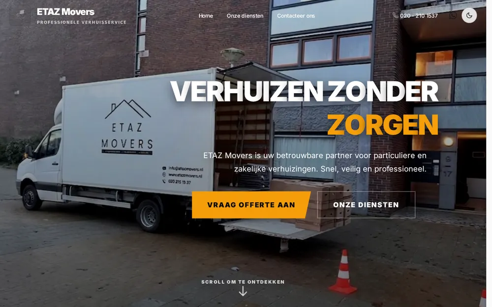 ETAZ Movers homepage