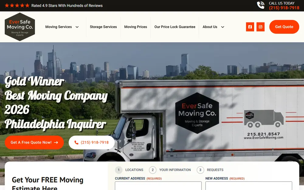 EverSafe Moving Co homepage