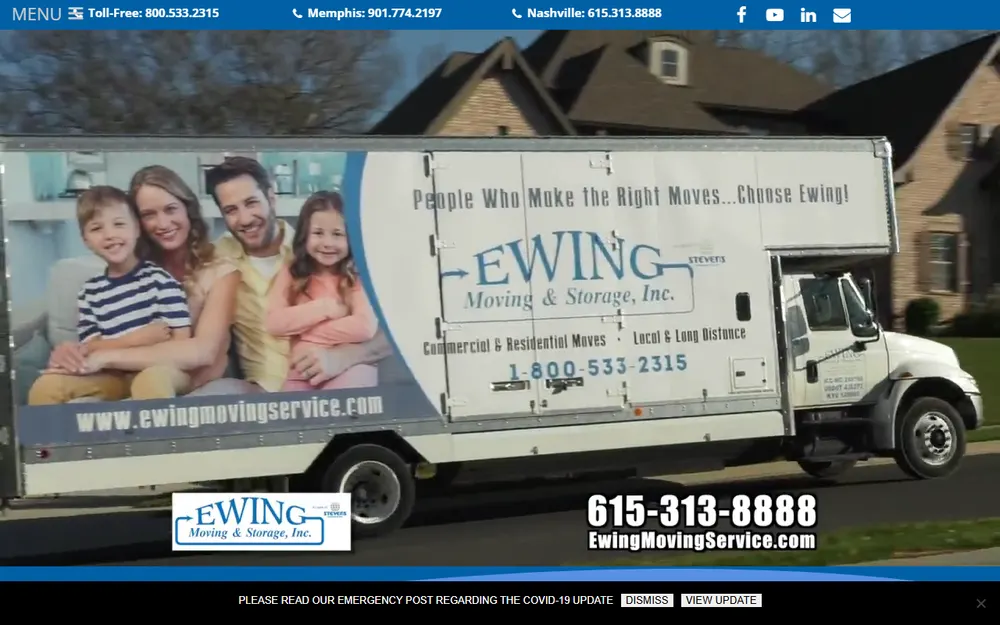 Ewing Moving Services homepage