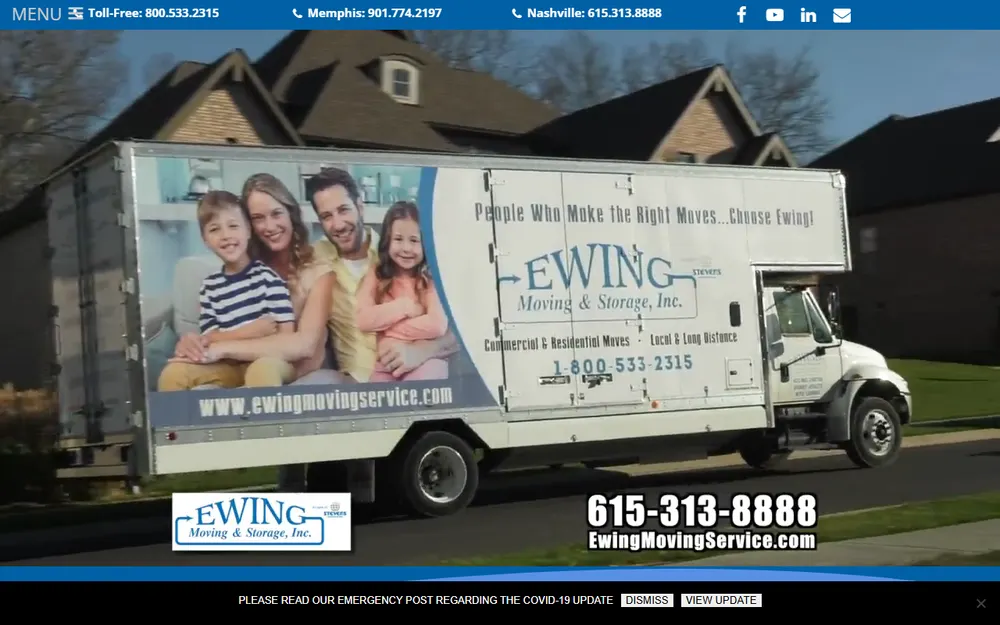 Ewing Moving & Storage homepage