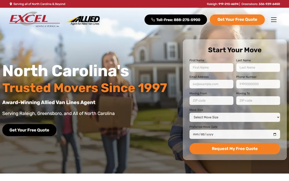Excel Moving & Storage Inc homepage