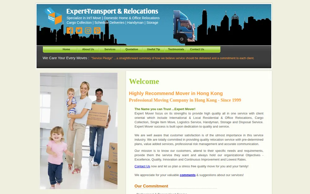 Expert Mover Storage Hong Kong homepage