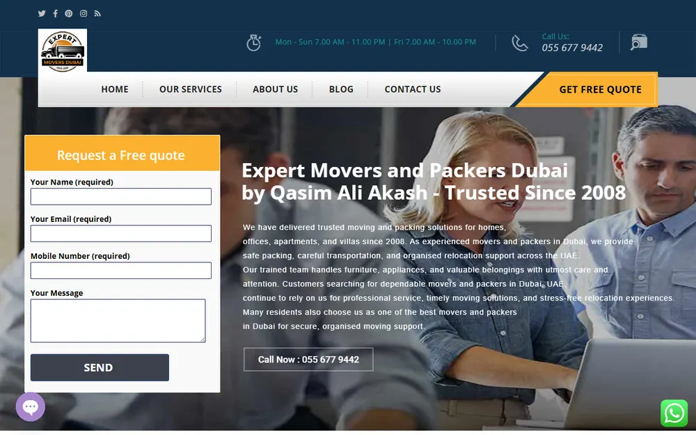 Expert Movers and Packers Dubai homepage