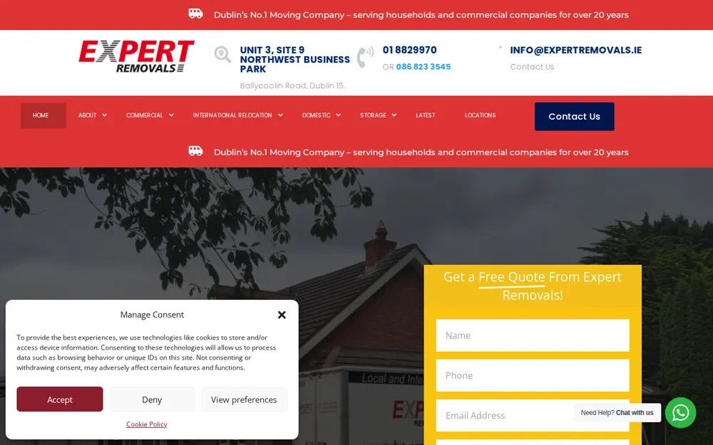 Expert Removals homepage