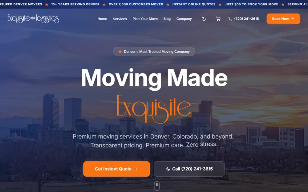EXQUISITE LOGISTICS MOVING homepage