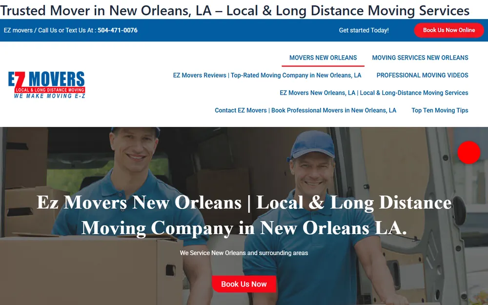 EZ Movers homepage