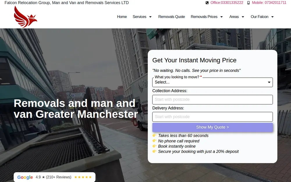 Falcon Relocation Group, Man and Van And Removals Services LTD homepage