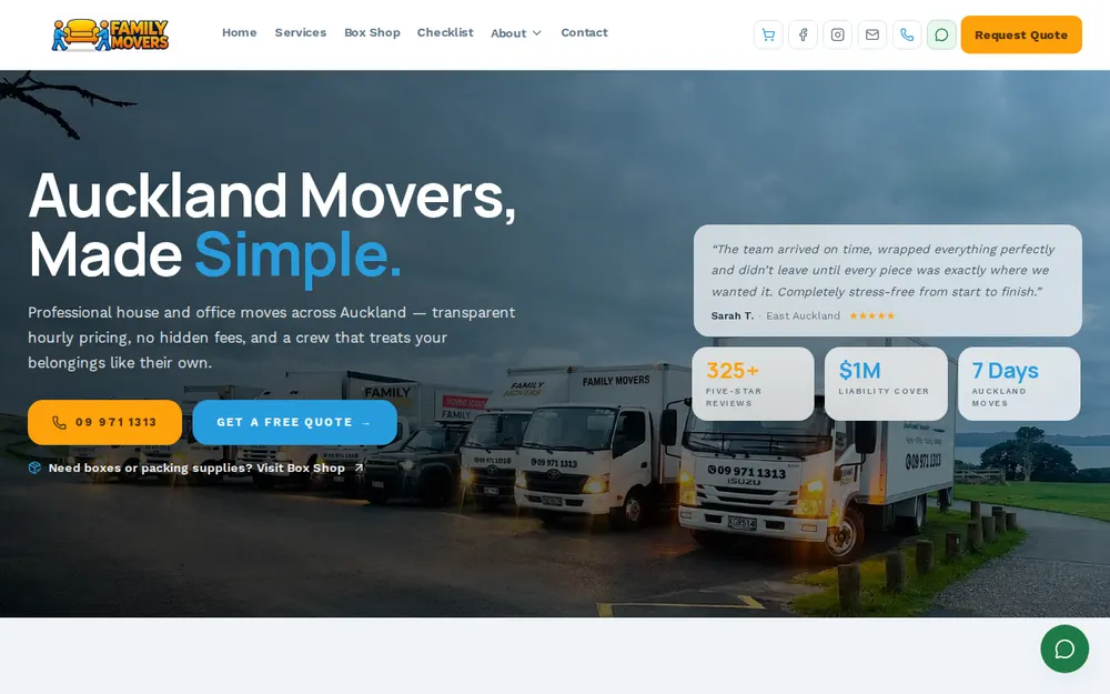 Family Movers homepage