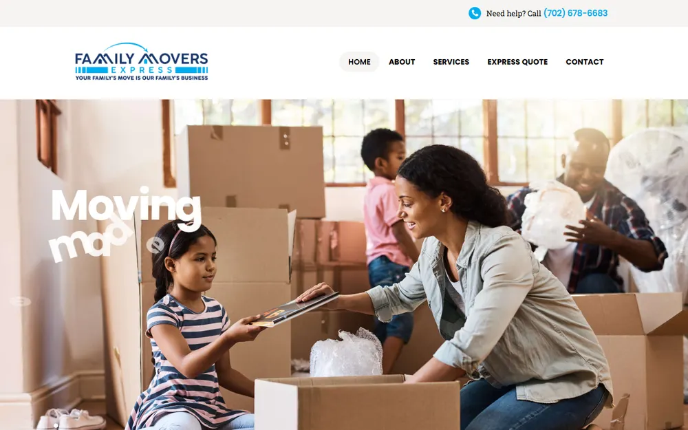 Family Movers Express homepage