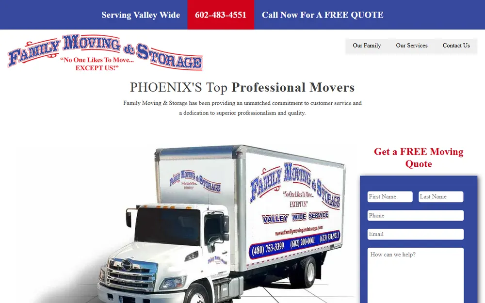 Family Moving And Storage homepage