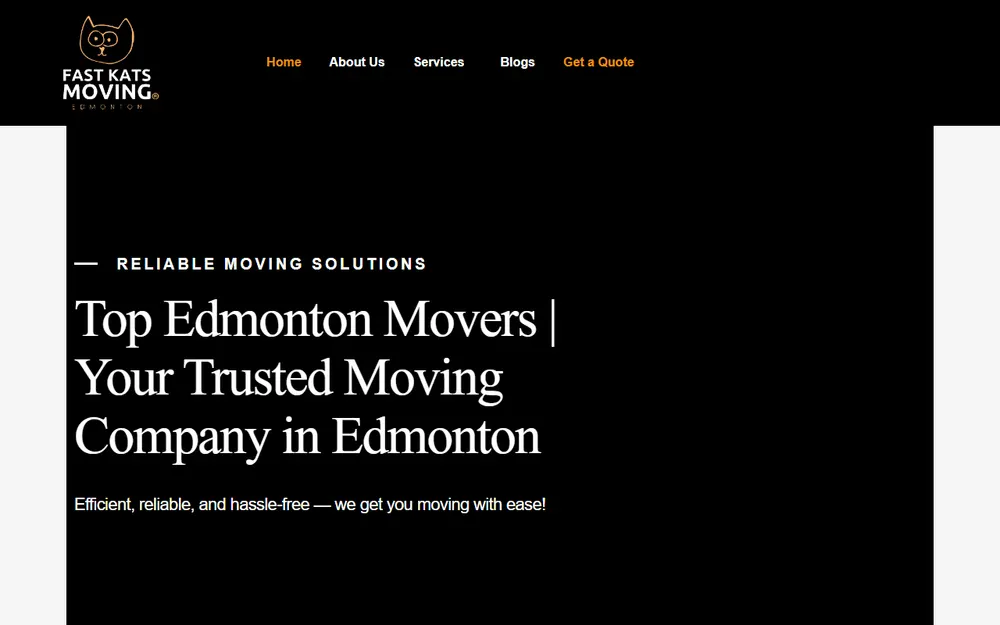 Fast Kats Moving Edmonton homepage