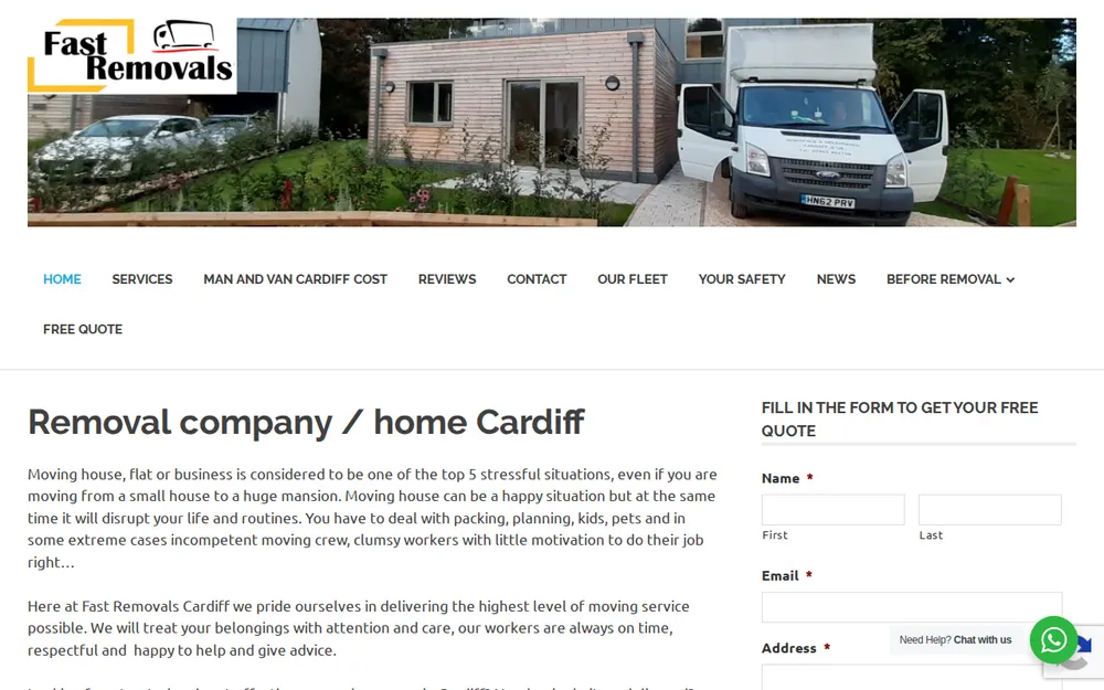 Fast Removals homepage