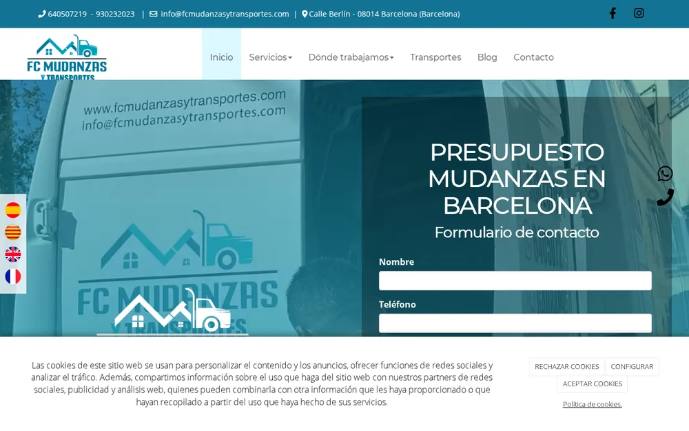 FC MUDANZAS Y TRANSPORTES homepage