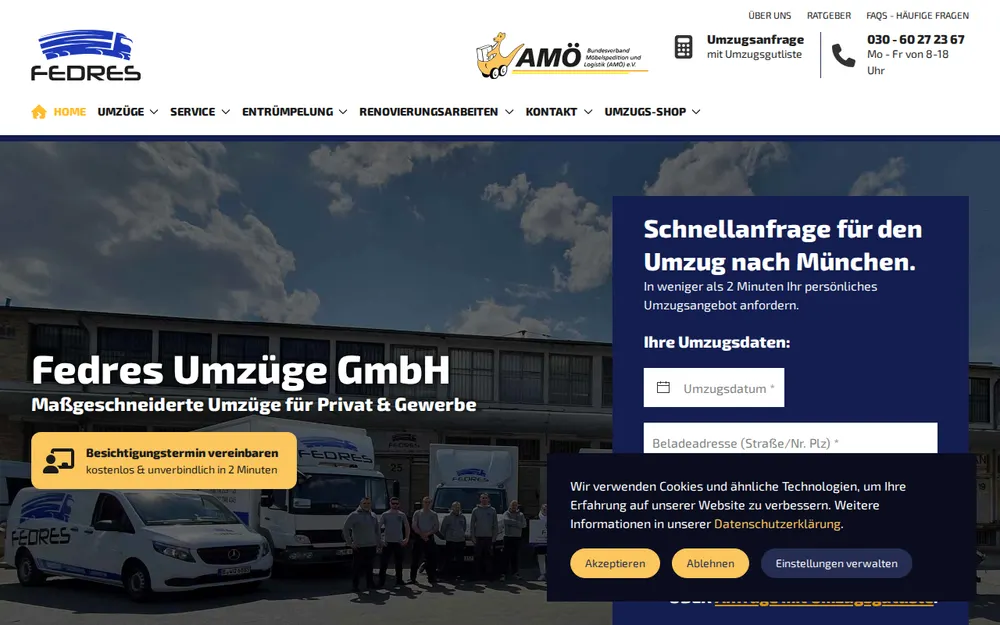 Fedres Umzüge GmbH | Ihr Umzugsunternehmen Berlin homepage