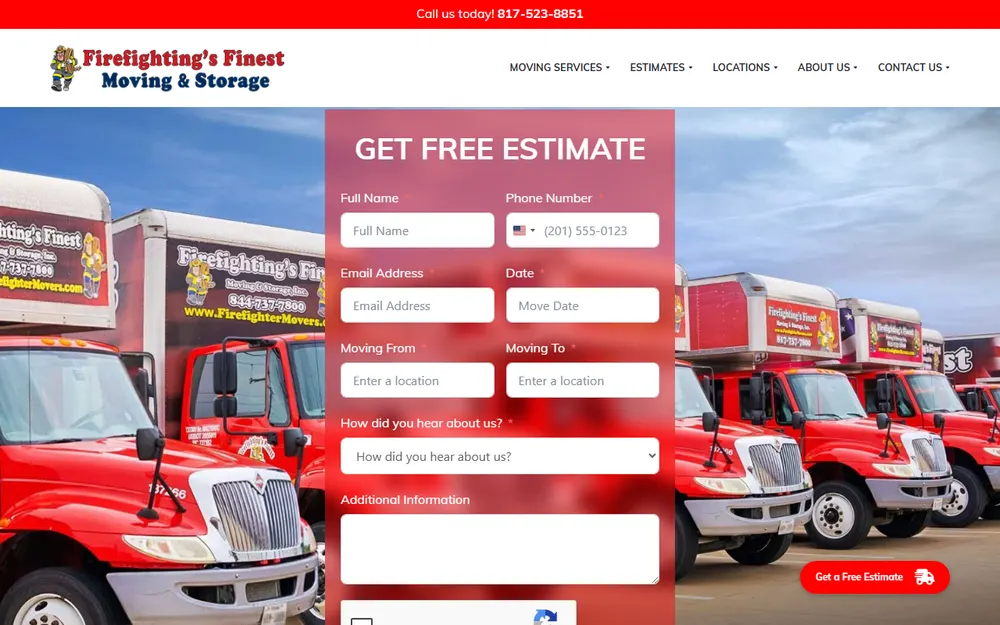 Firefighting's Finest Moving & Storage homepage