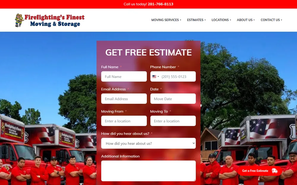 Firefighting's Finest Moving & Storage homepage
