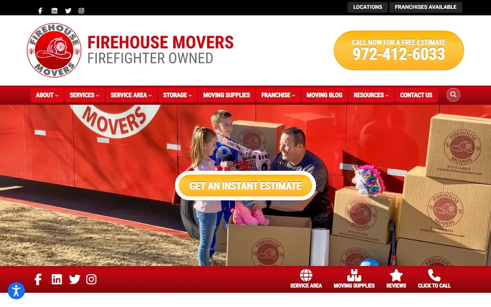 Firehouse Movers Lewisville homepage