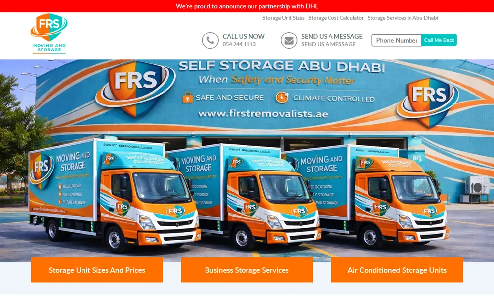 First Removalists - Storage In Abu Dhabi homepage