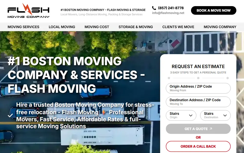 Flash Moving & Storage homepage