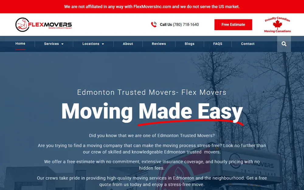 Flex Movers homepage