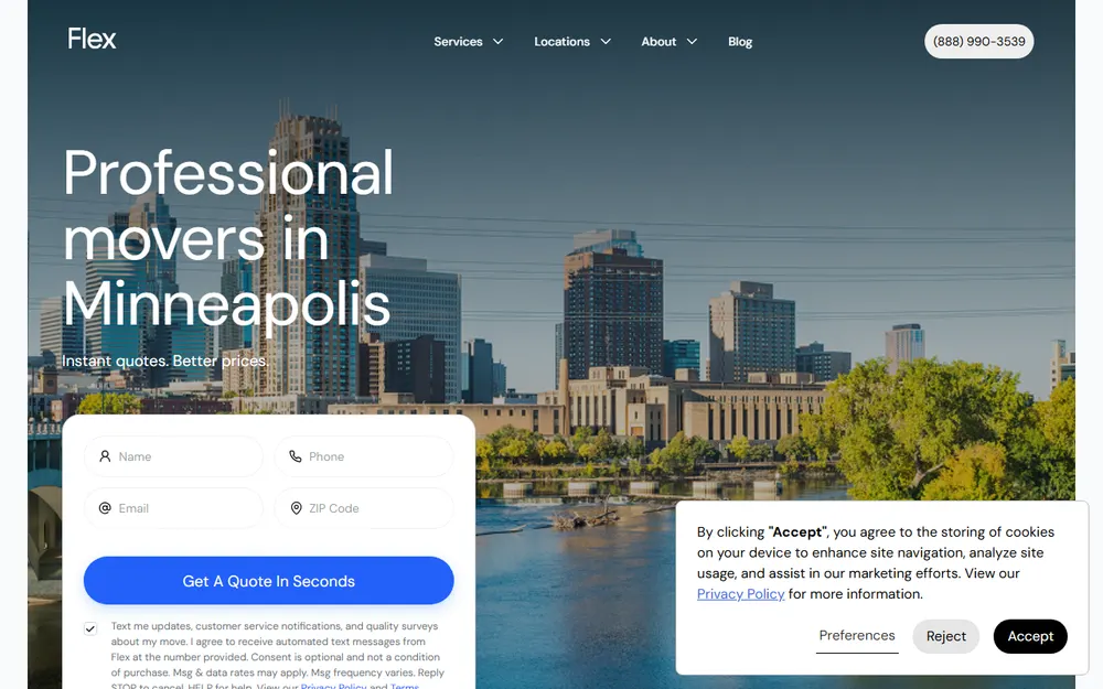 Flex Moving & Storage homepage