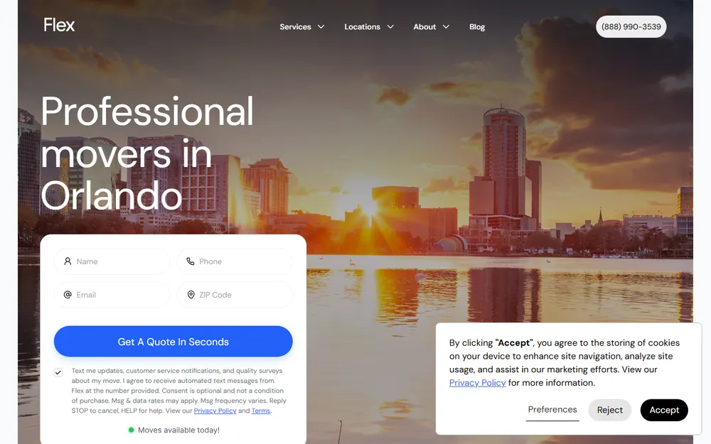 Flex Moving & Storage homepage