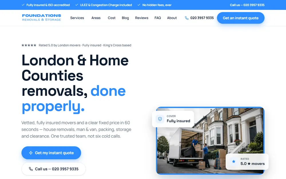Foundations Removals homepage