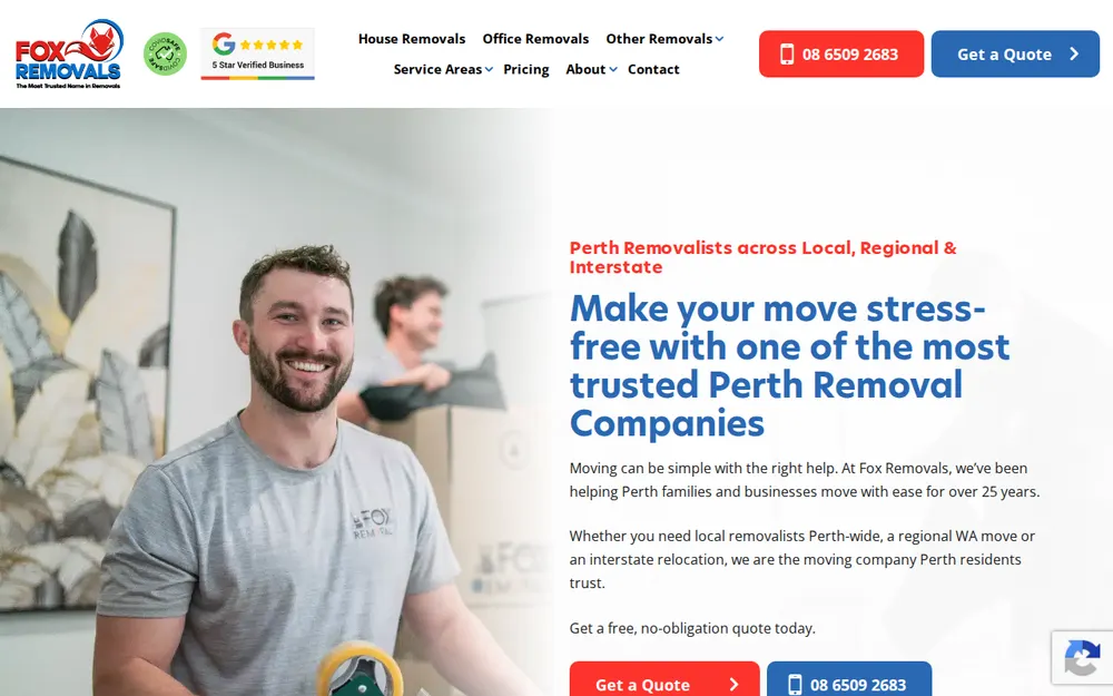 Fox Removals homepage