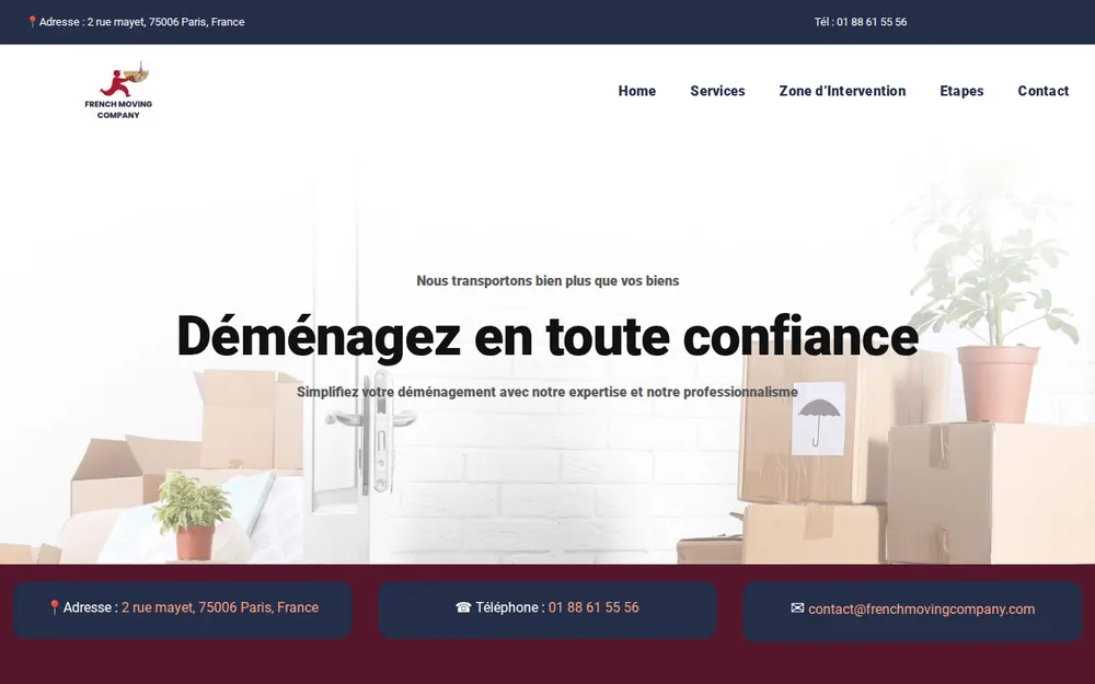french moving company homepage