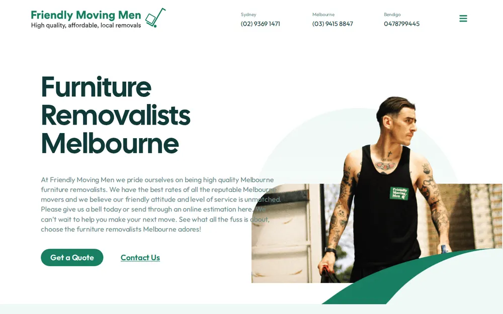 Friendly Moving Men homepage