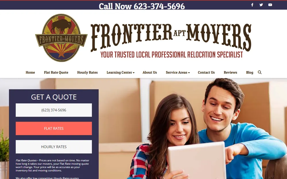 Frontier Movers homepage
