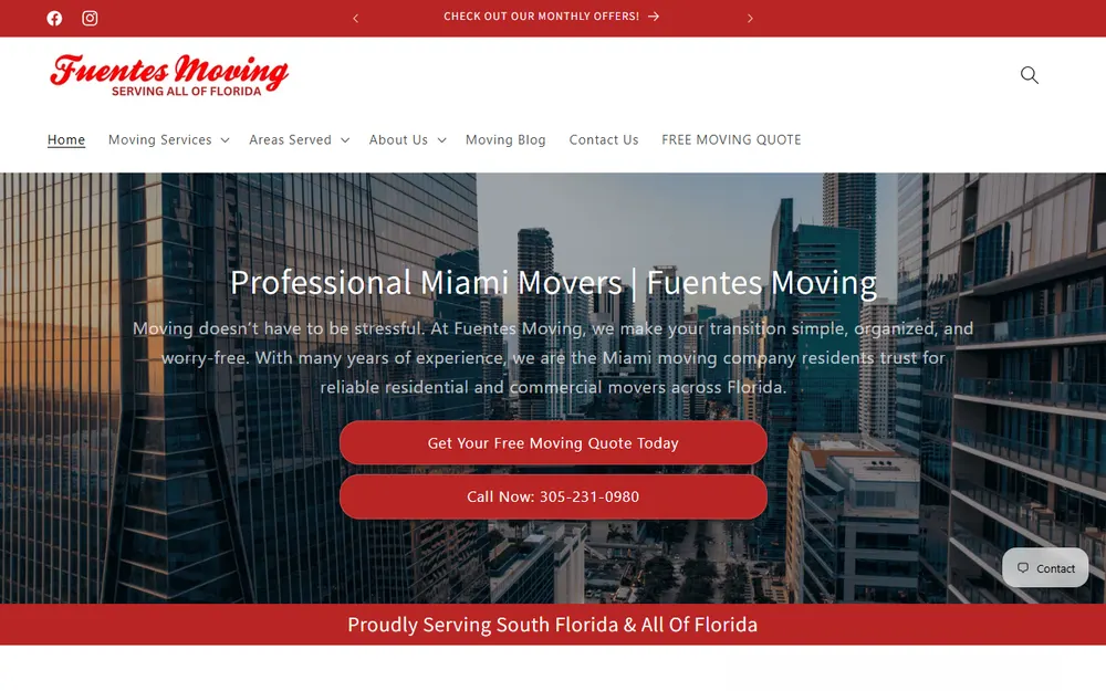 Fuentes Moving homepage