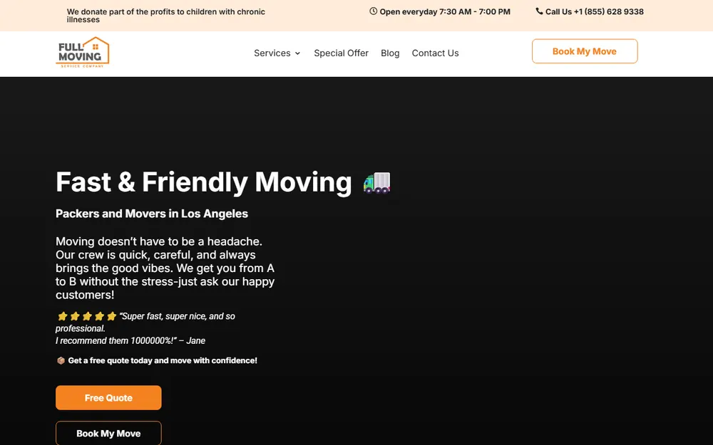 Full Moving Service homepage
