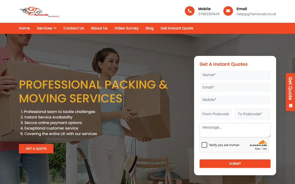 G-7 Removals & Transport homepage
