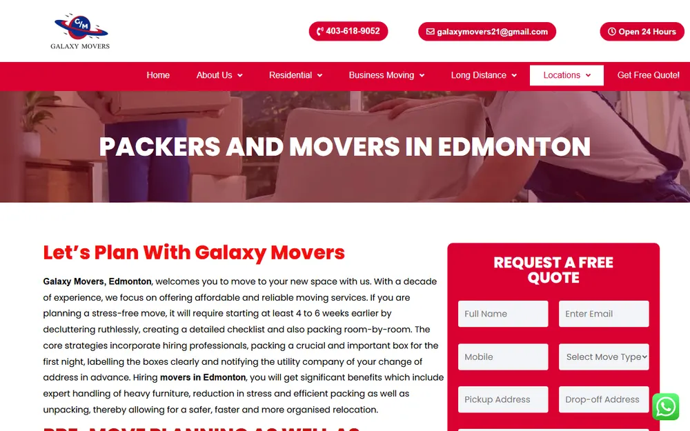 Galaxy Movers Inc homepage