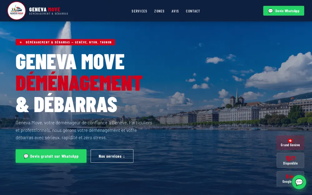 GENEVA MOVE Déménagement & Débarras homepage