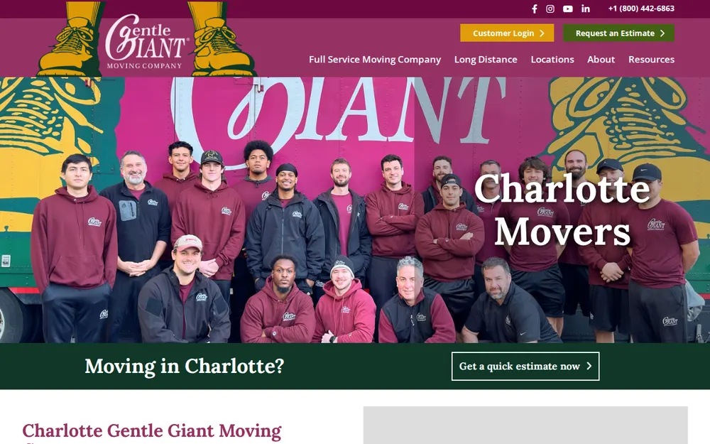 Gentle Giant Moving Company homepage