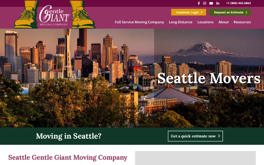 Gentle Giant Moving Company homepage
