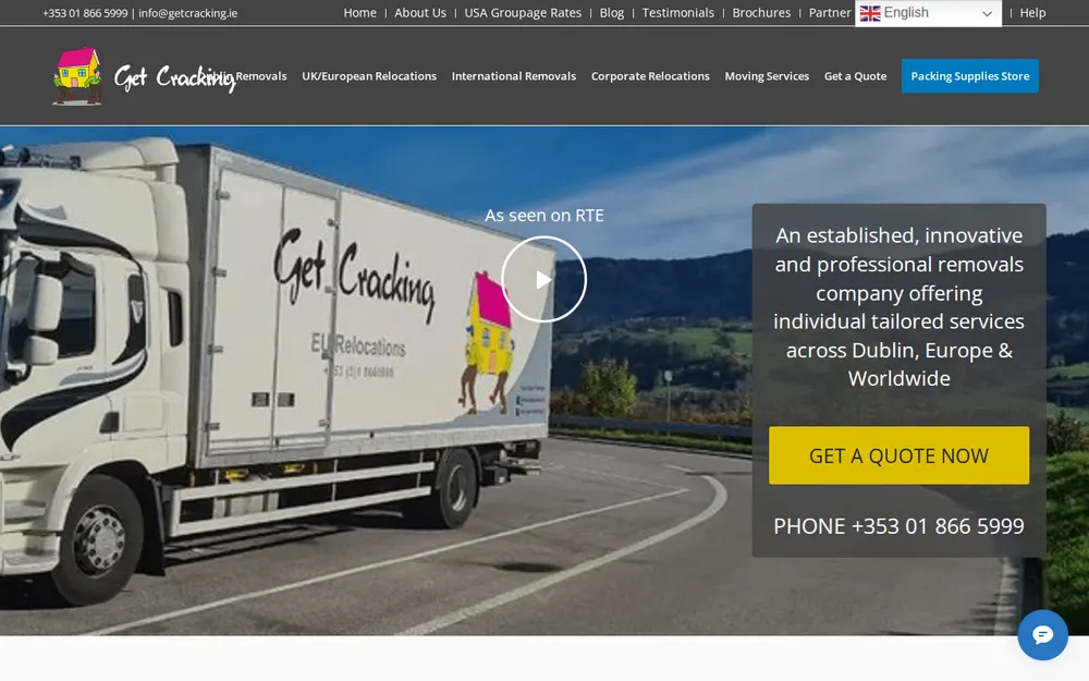 Get Cracking Removals homepage
