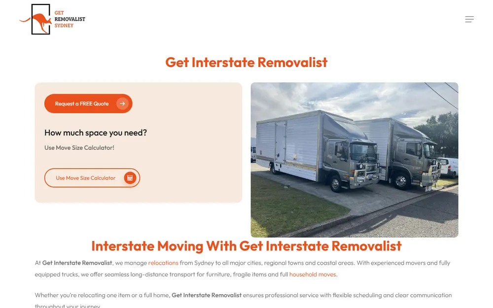 Get Interstate Removalist homepage