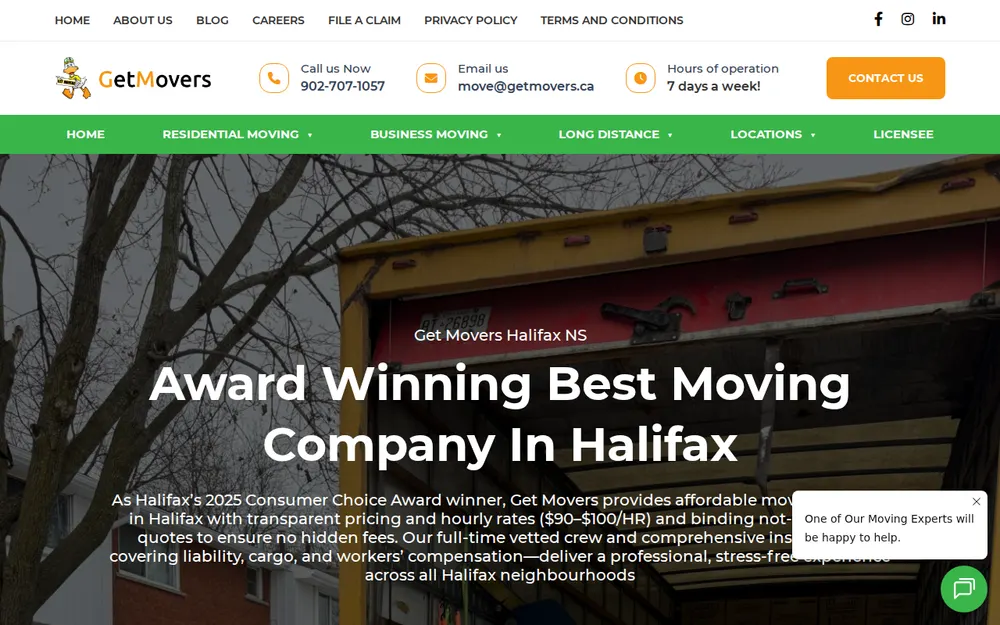 Get Movers homepage