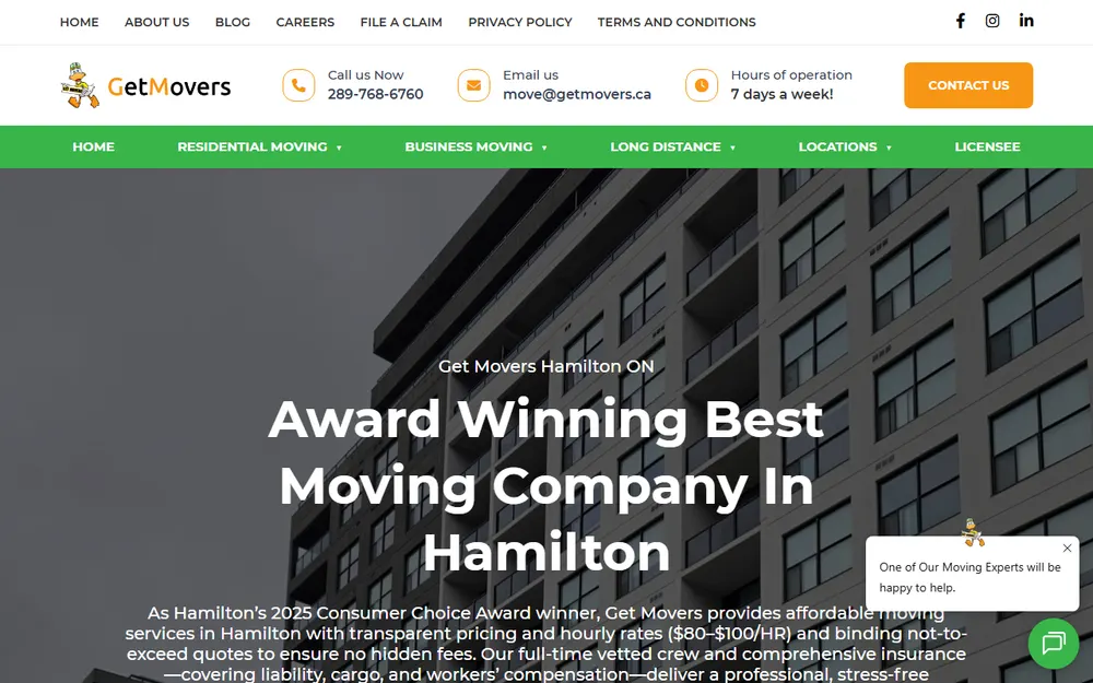 Get Movers homepage