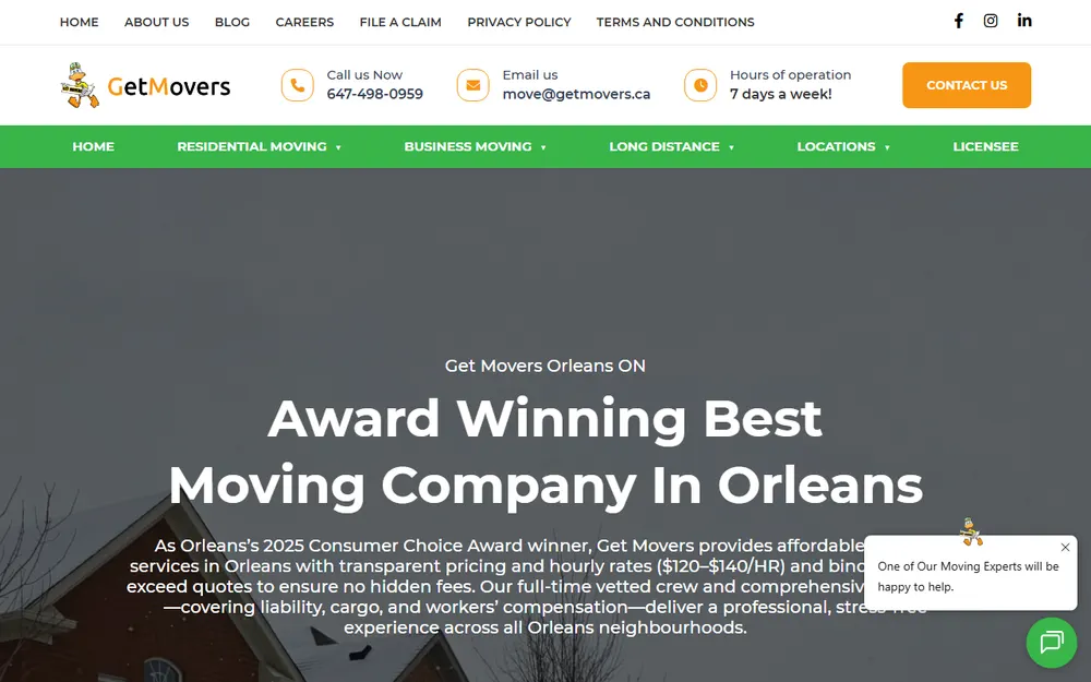 Get Movers Orleans ON homepage