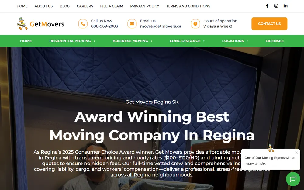 Get Movers homepage