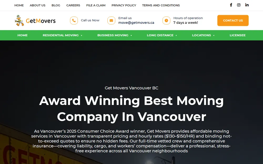Get Movers homepage