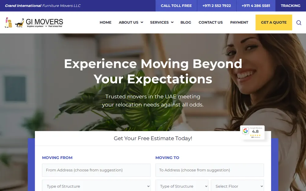 GI Movers Abu Dhabi - Moving & Storage Services homepage