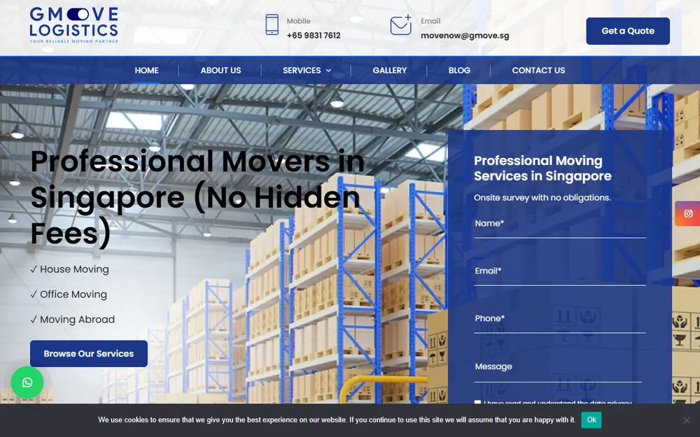 GMove Logistics homepage