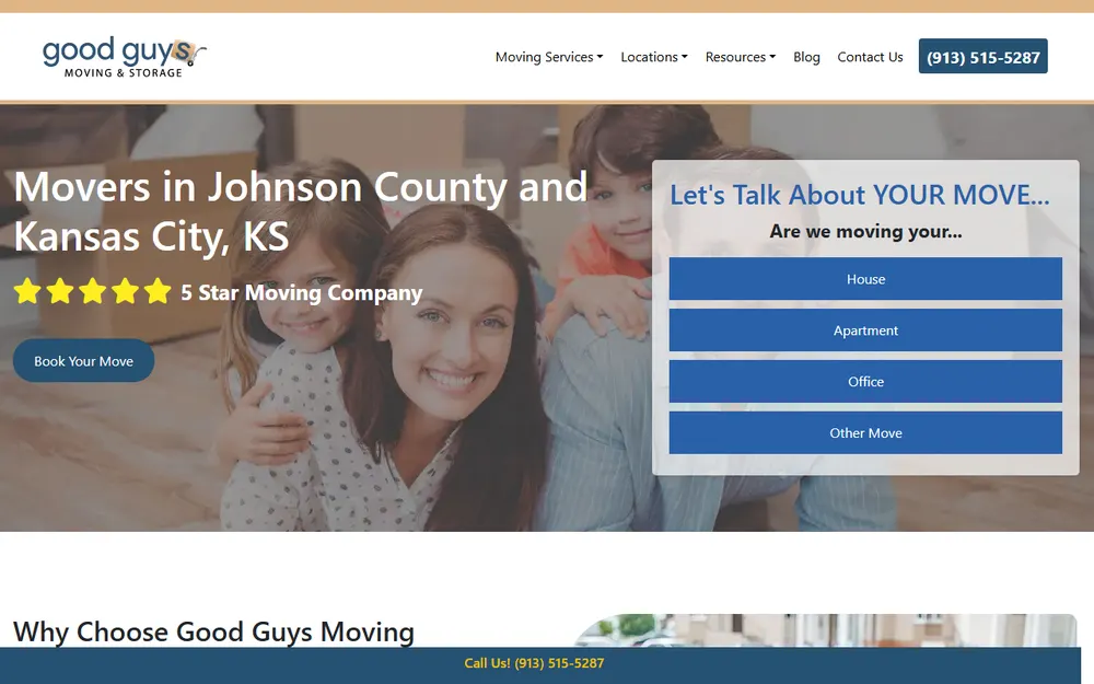 Good Guys Moving KC homepage